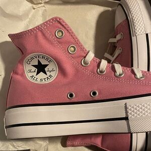New Converse Pink Platform High Tops in Box